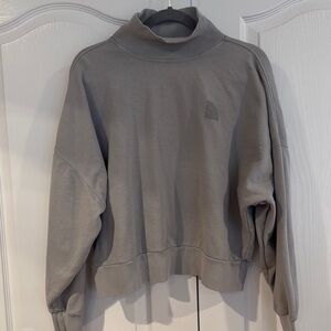 The North Face Gray Sweatshirt with Turtleneck and Relaxed Fit